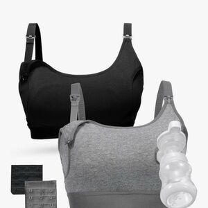 Black and Gray Nursing Bras